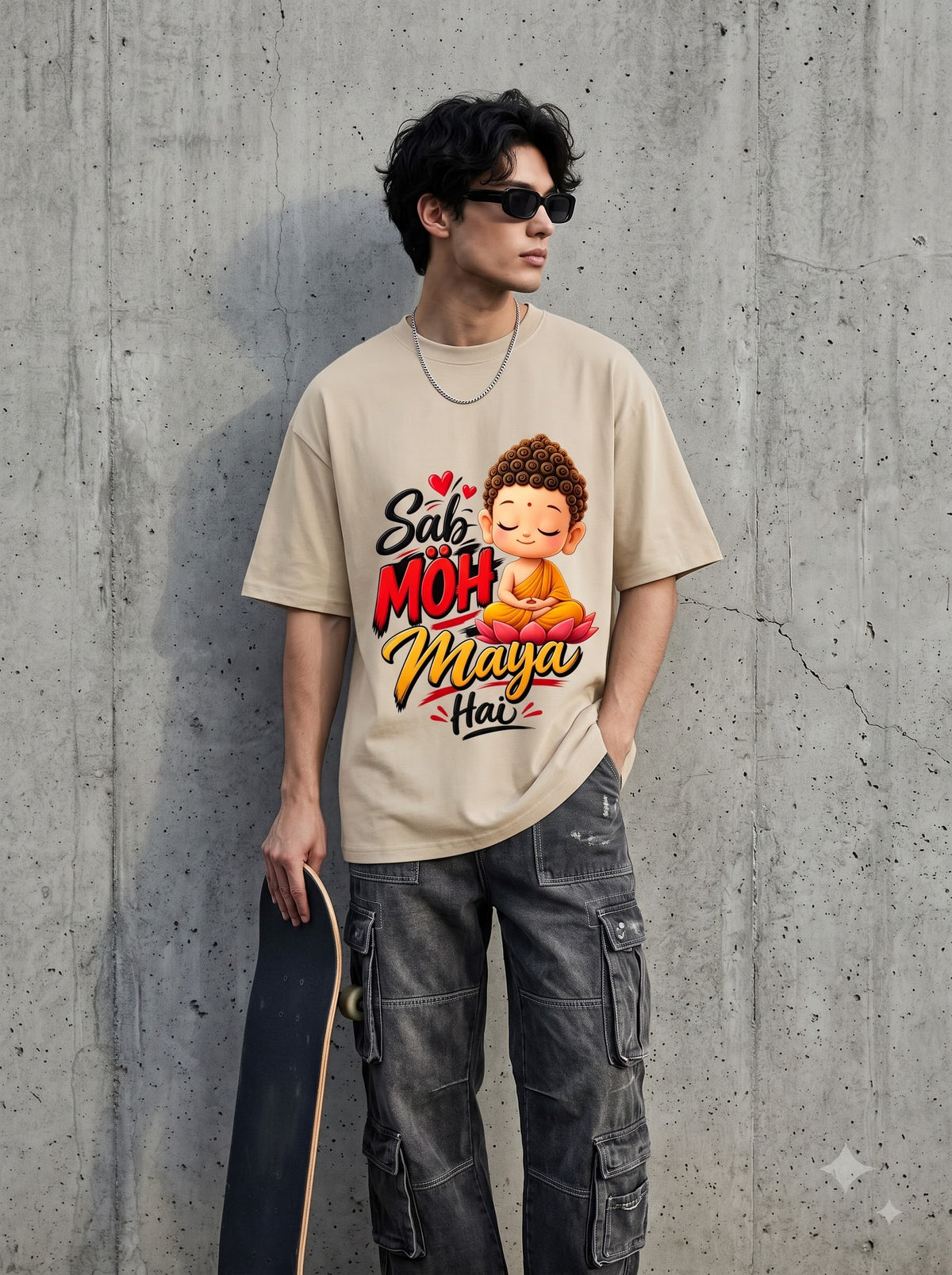 Silence Is Better Than Noise Little Buddha Oversized Standard T-Shirt