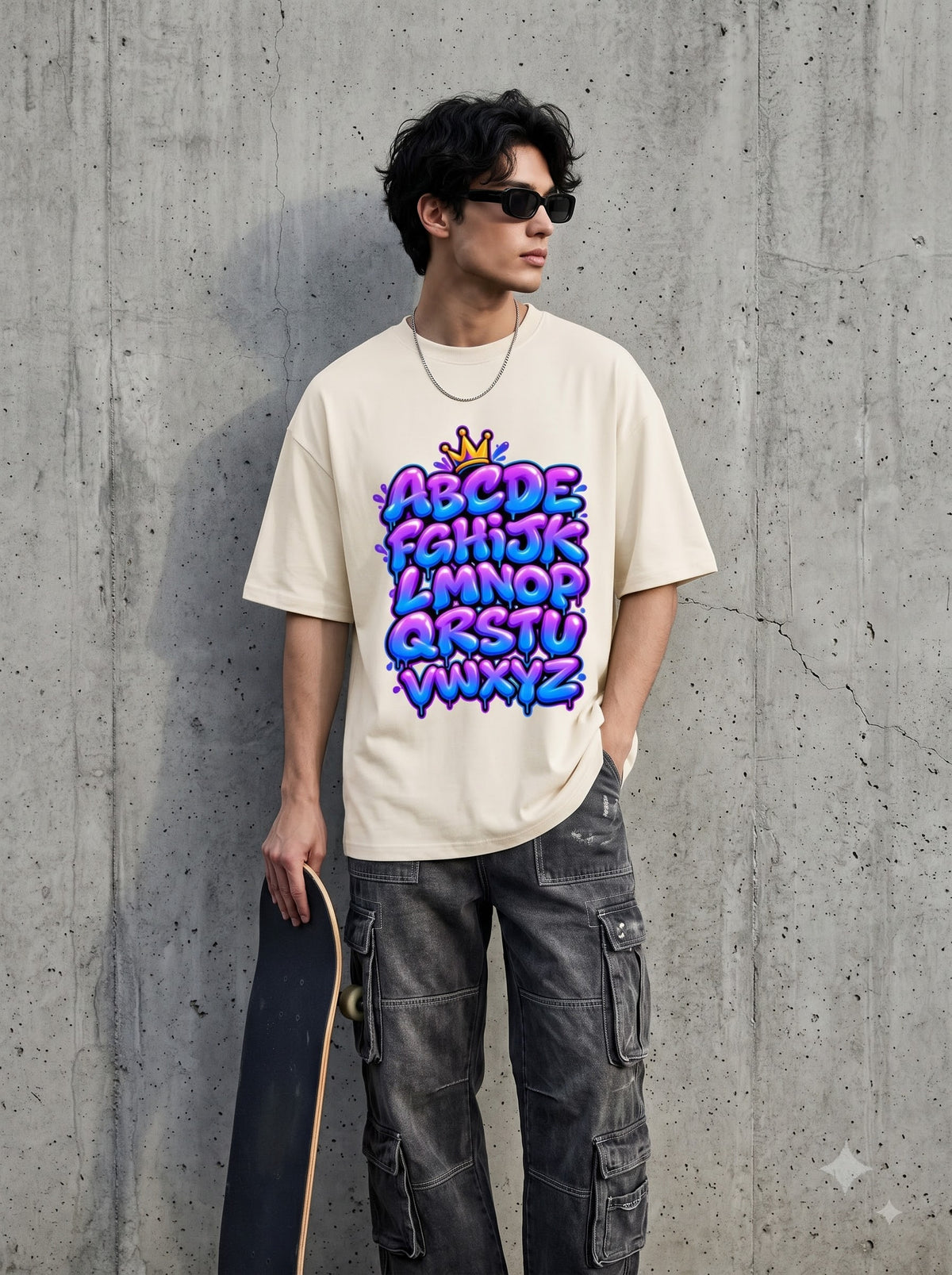 Cool Bubble Letters Graffiti Classic Crew T-Shirt