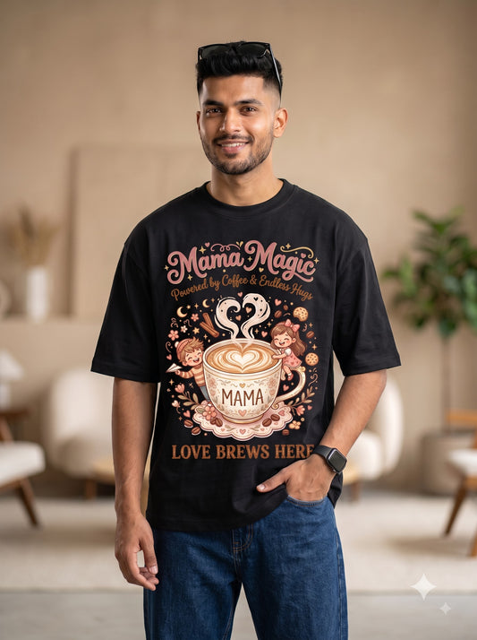 Mama Magic Aesthetic Oversized Graphic Shirt | Cozy Mother's Day Tee