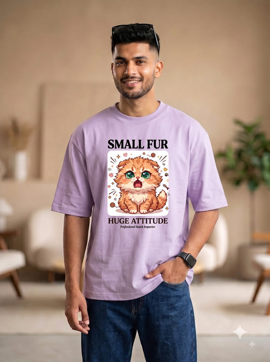 Funny Cat Lover Graphic Tee | Small Fur Huge Attitude Design