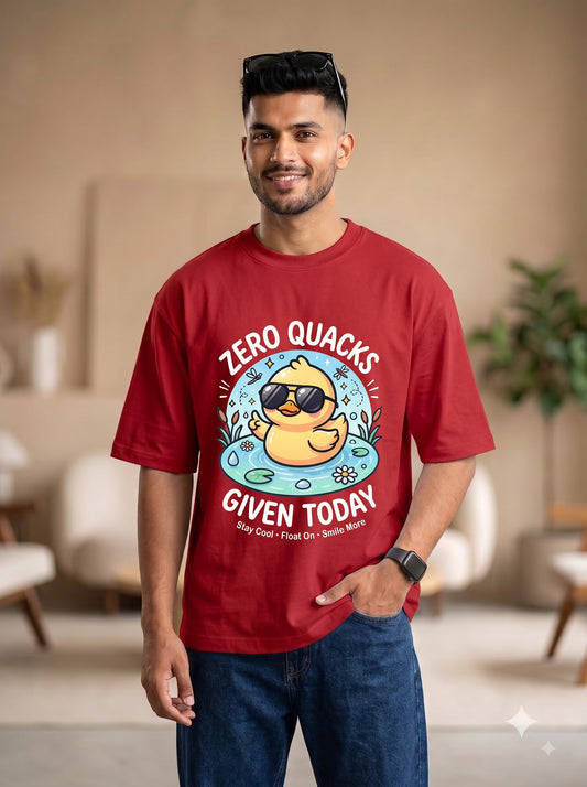 Funny Duck Graphic Oversized T-Shirt | Premium Cotton Terry Blend