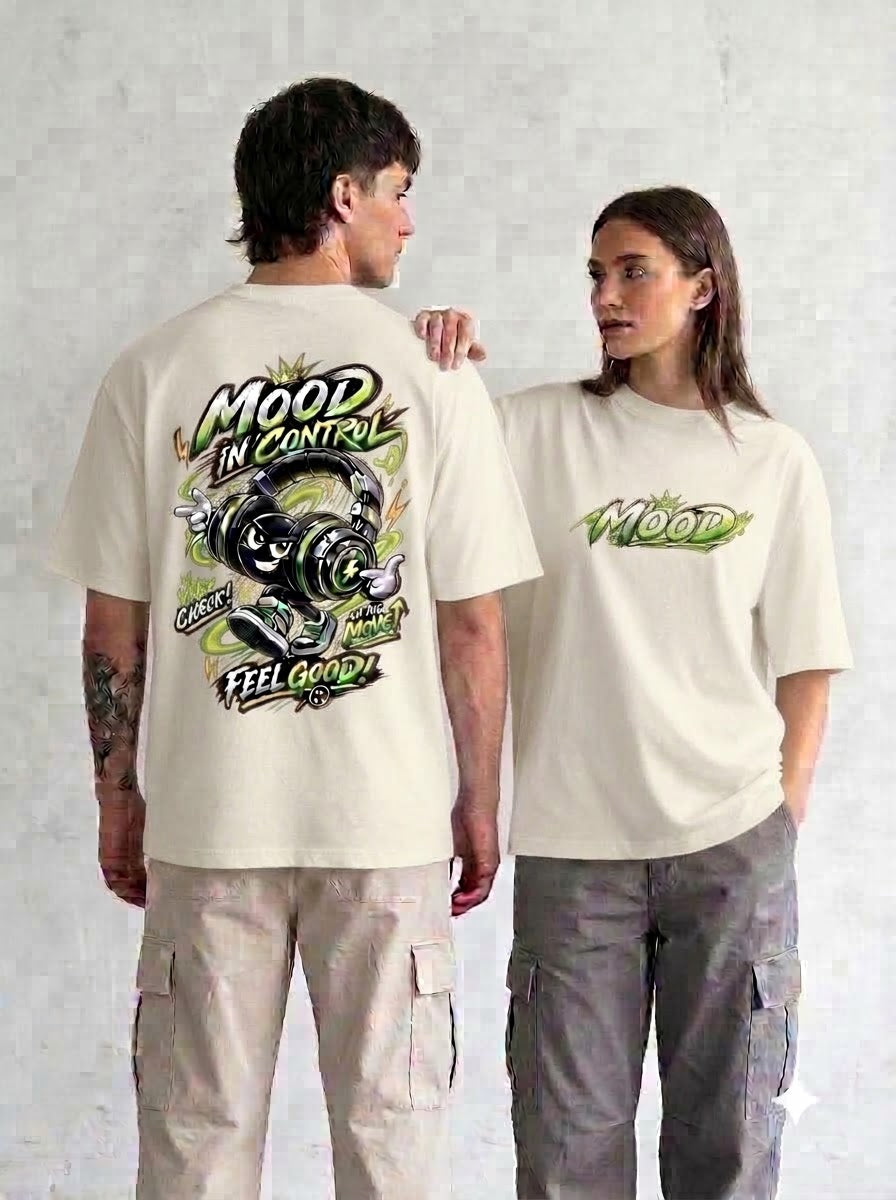 Mood In Control Graphic Heavyweight Oversized Classic T-Shirt