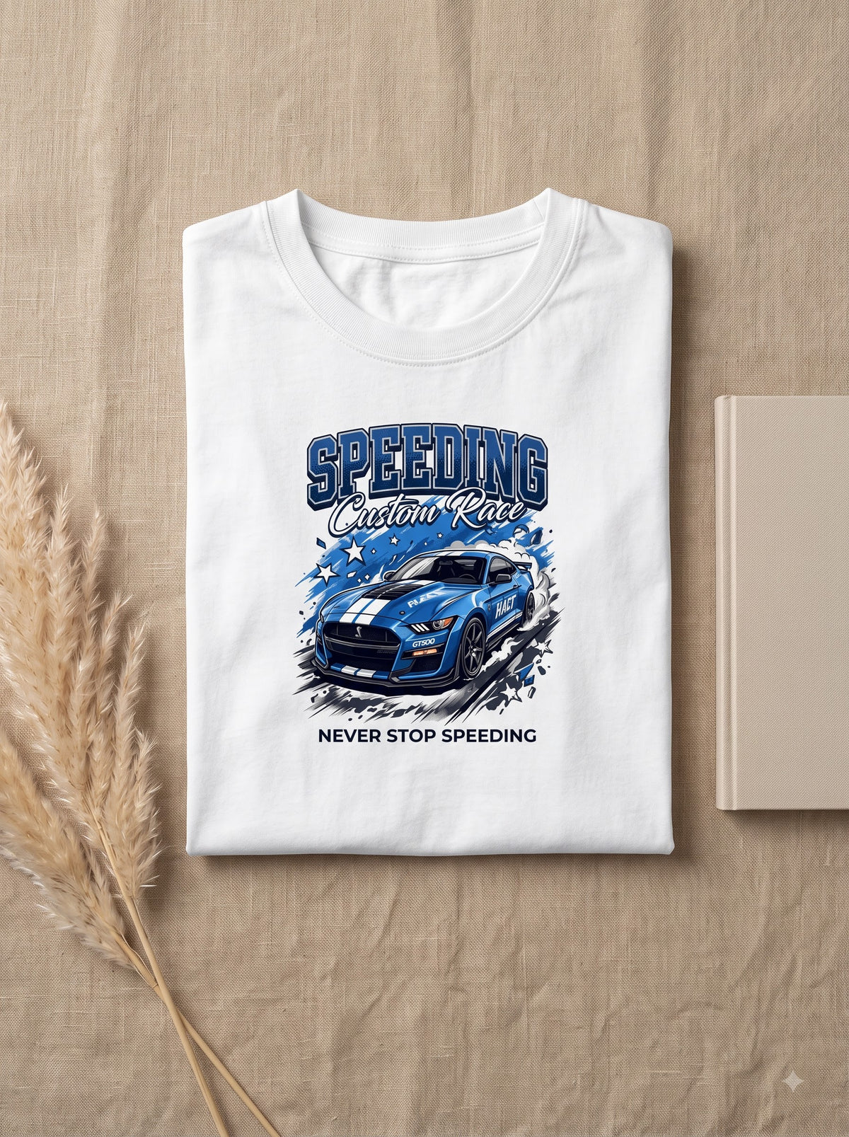 Never Stop Speeding Graphic T-Shirt - Premium Cotton Crew Neck