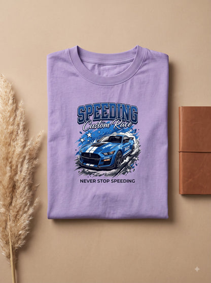 Never Stop Speeding Graphic T-Shirt - Premium Cotton Crew Neck