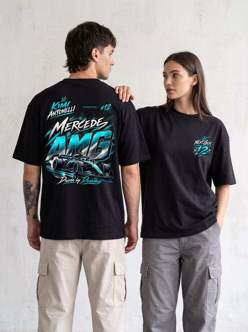 Mercedes AMG F1 Driver Graphic Streetwear Oversized Classic T-Shirt