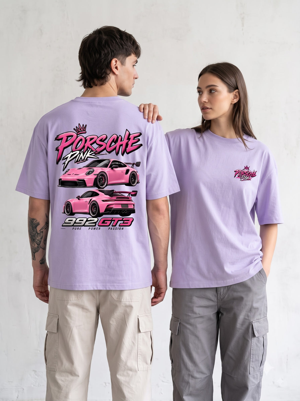 992 GT3 Pink Porsche Automotive StreetwearOversized Classic T-Shirt