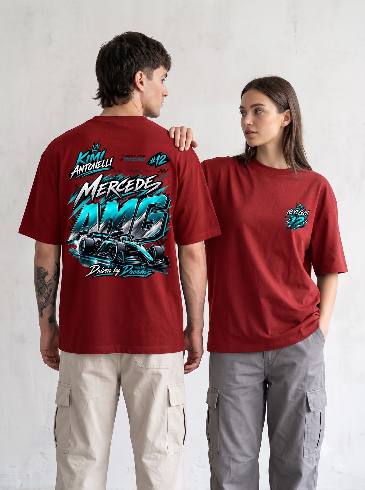 Mercedes AMG F1 Driver Graphic Streetwear Oversized Classic T-Shirt