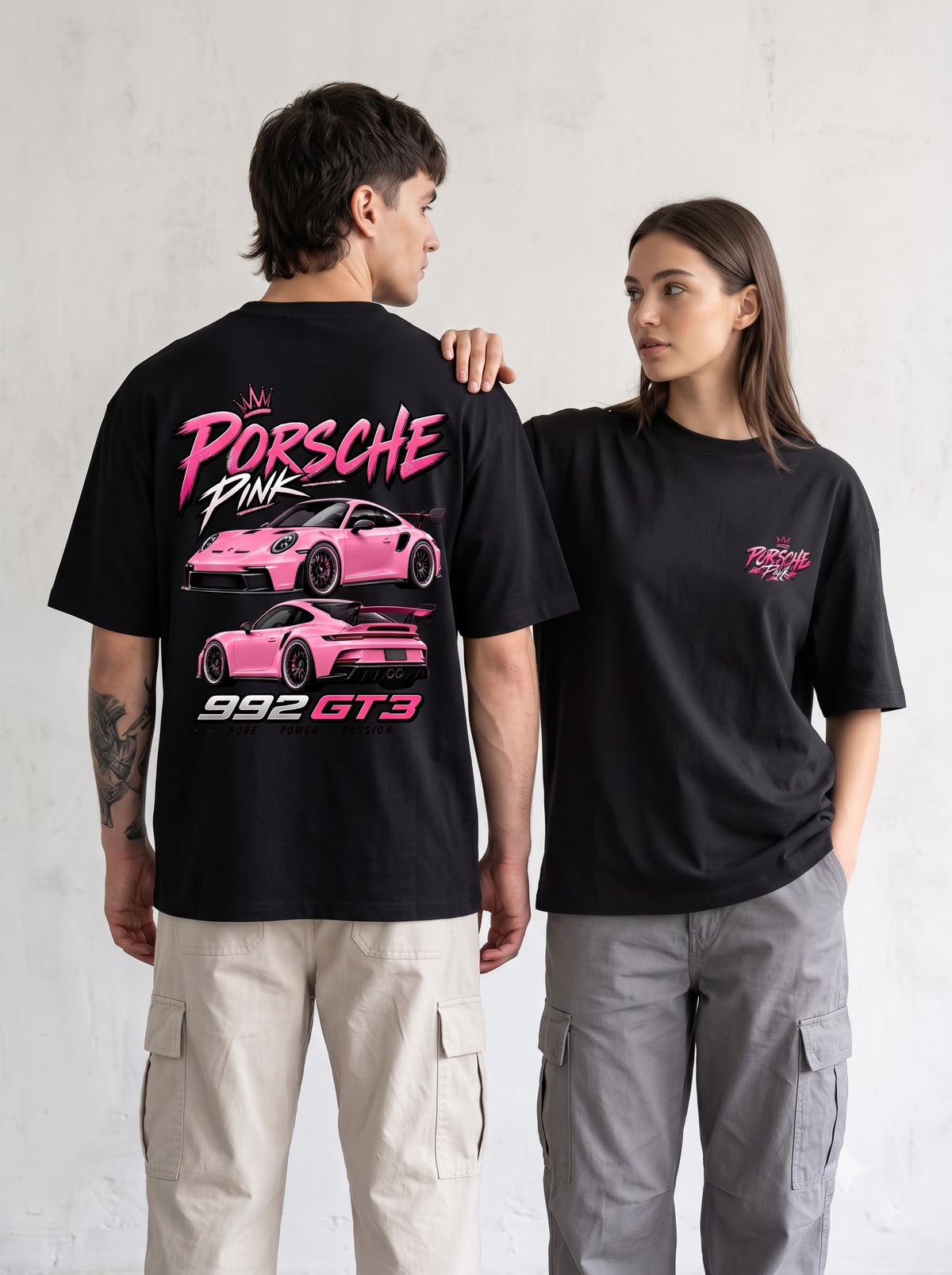 992 GT3 Pink Porsche Automotive StreetwearOversized Classic T-Shirt
