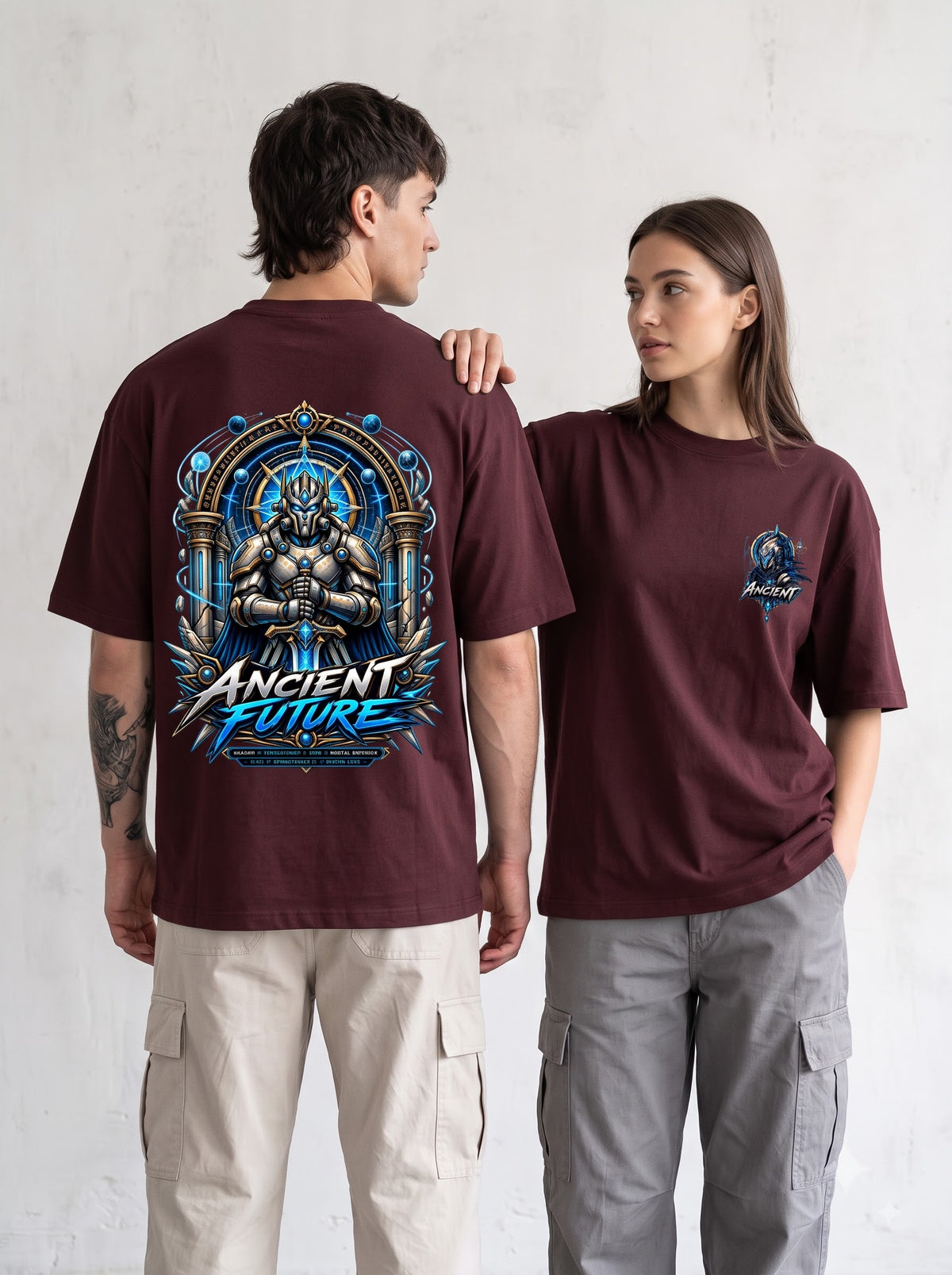 Premium Mecha Warrior Graphic Oversized Classic T-Shirt