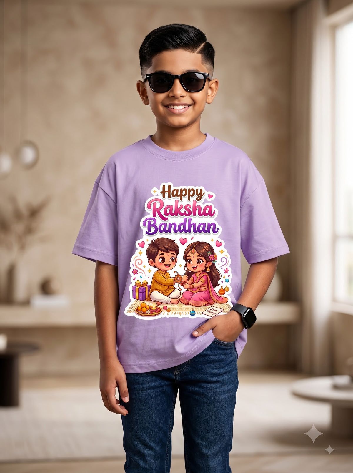 Premium Rakhi Festival T-Shirt for Kids | Happy Raksha Bandhan