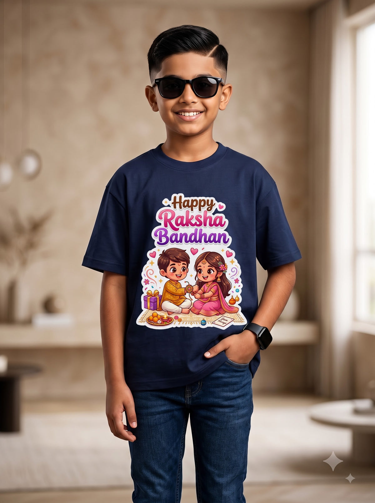 Premium Rakhi Festival T-Shirt for Kids | Happy Raksha Bandhan