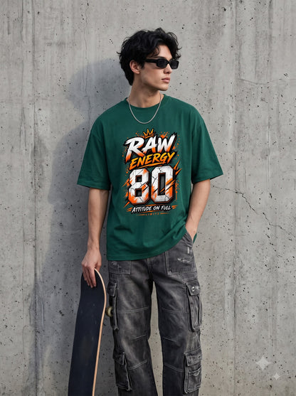 Streetwear Number 80 Graffiti Heavyweight Oversized Classic T-Shirt