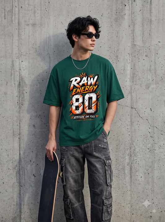 Streetwear Number 80 Graffiti Heavyweight Oversized Classic T-Shirt
