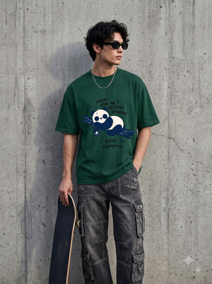 Never Give Up On Your Dreams Keep Sleeping Oversized Classic T-Shirt