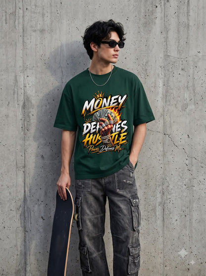 Modern Streetwear Money Defines Hustle Oversized Classic T-Shirt