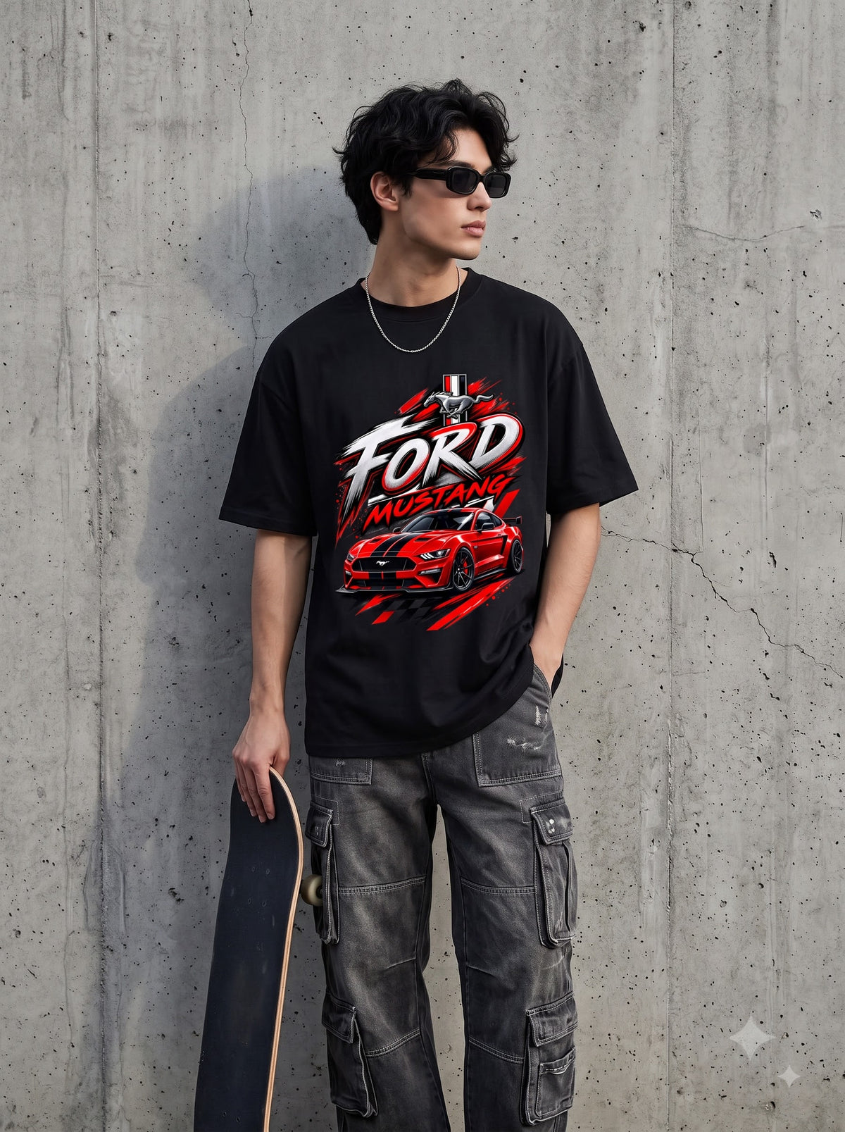 Urban Ford Mustang Car Oversized Classic T-Shirt