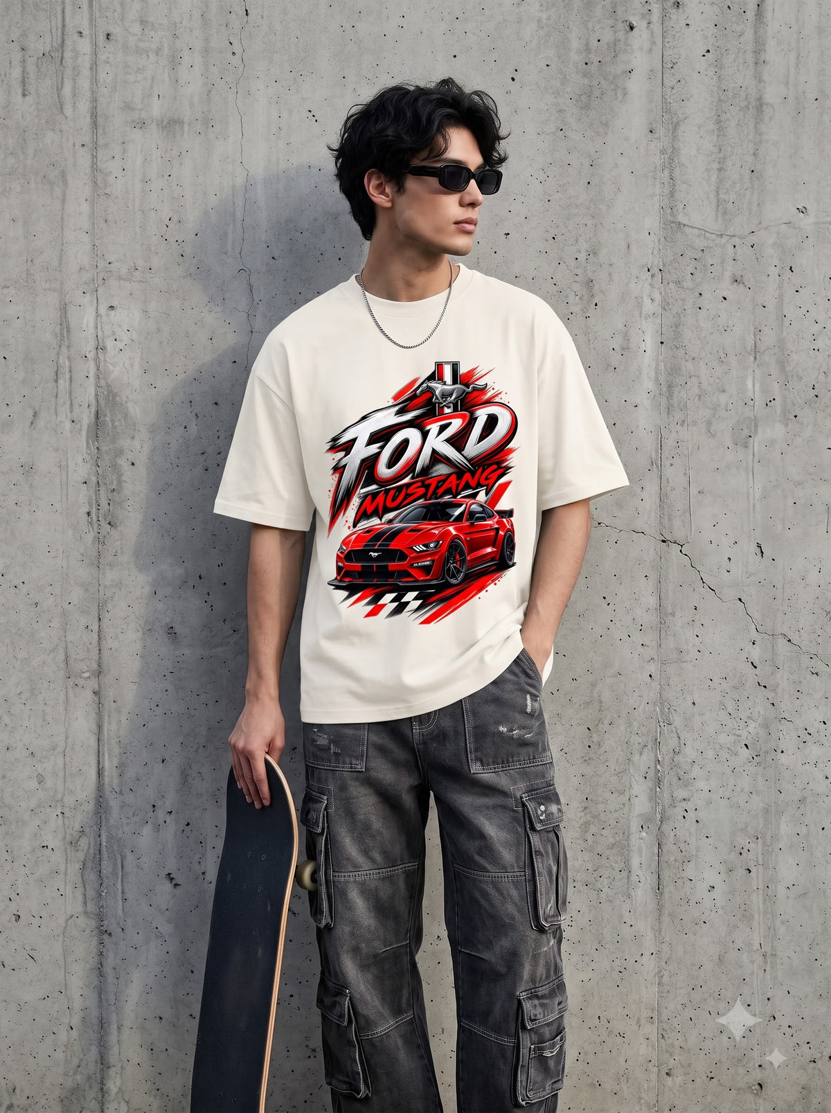 Urban Ford Mustang Car Oversized Classic T-Shirt
