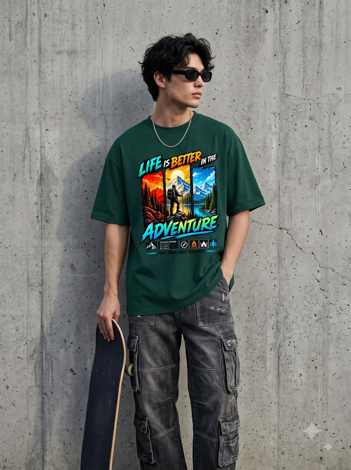 Adventure Seeker Typography Classic Crew T-Shirt