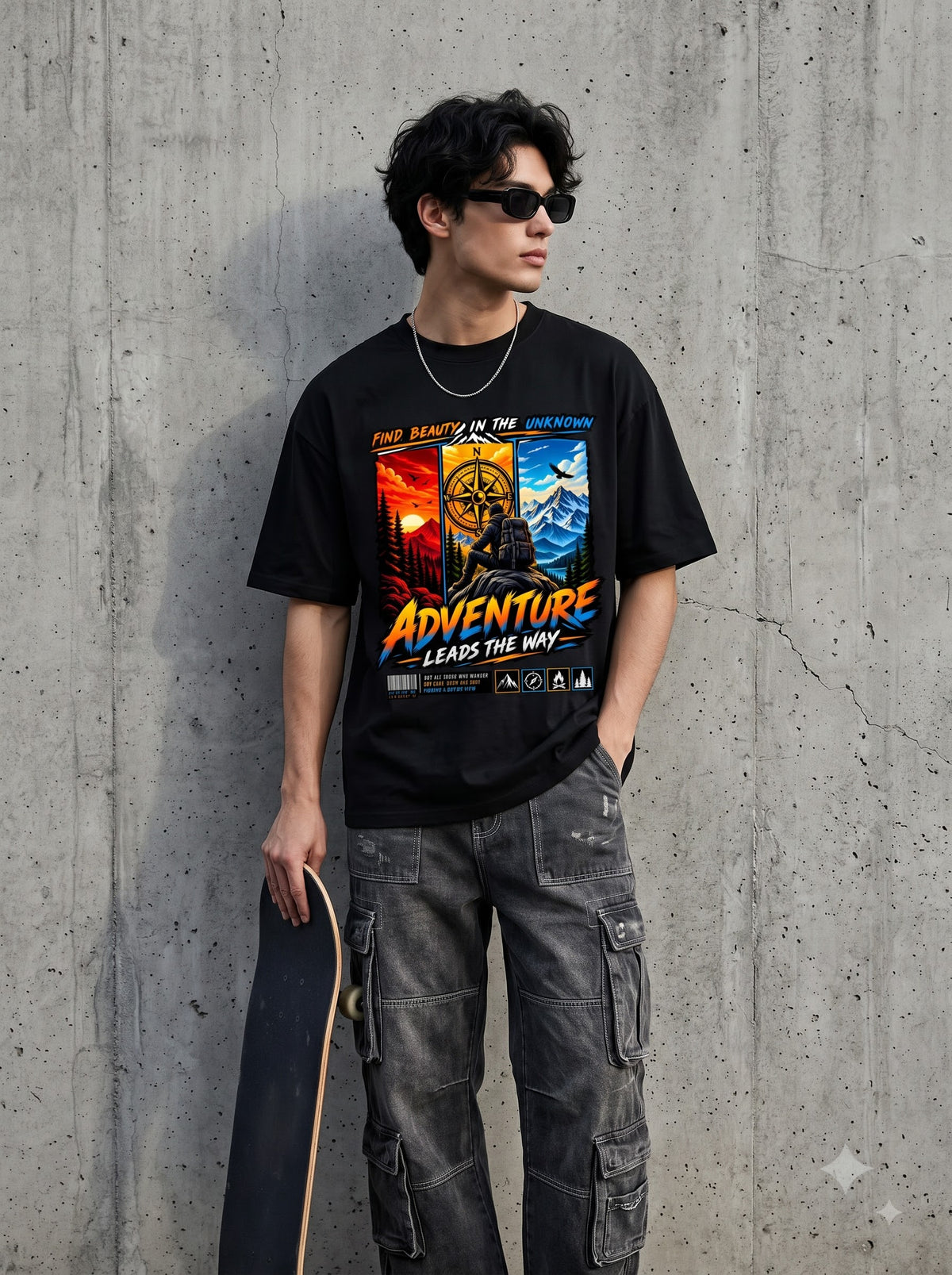Adventure Leads The Way Compass Classic Crew T-Shirt