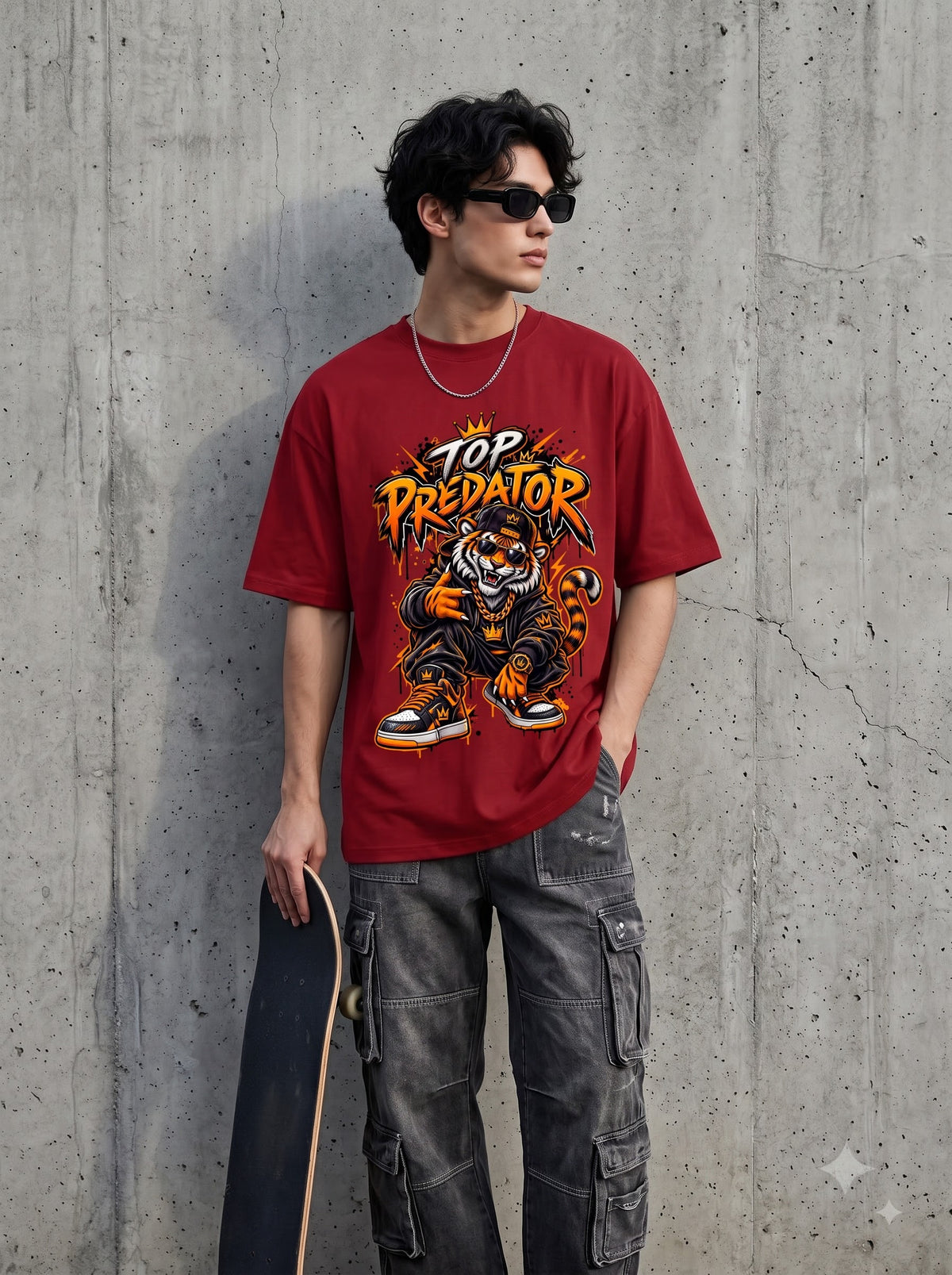 Premium Tiger Graphic Oversized Classic T-Shirt