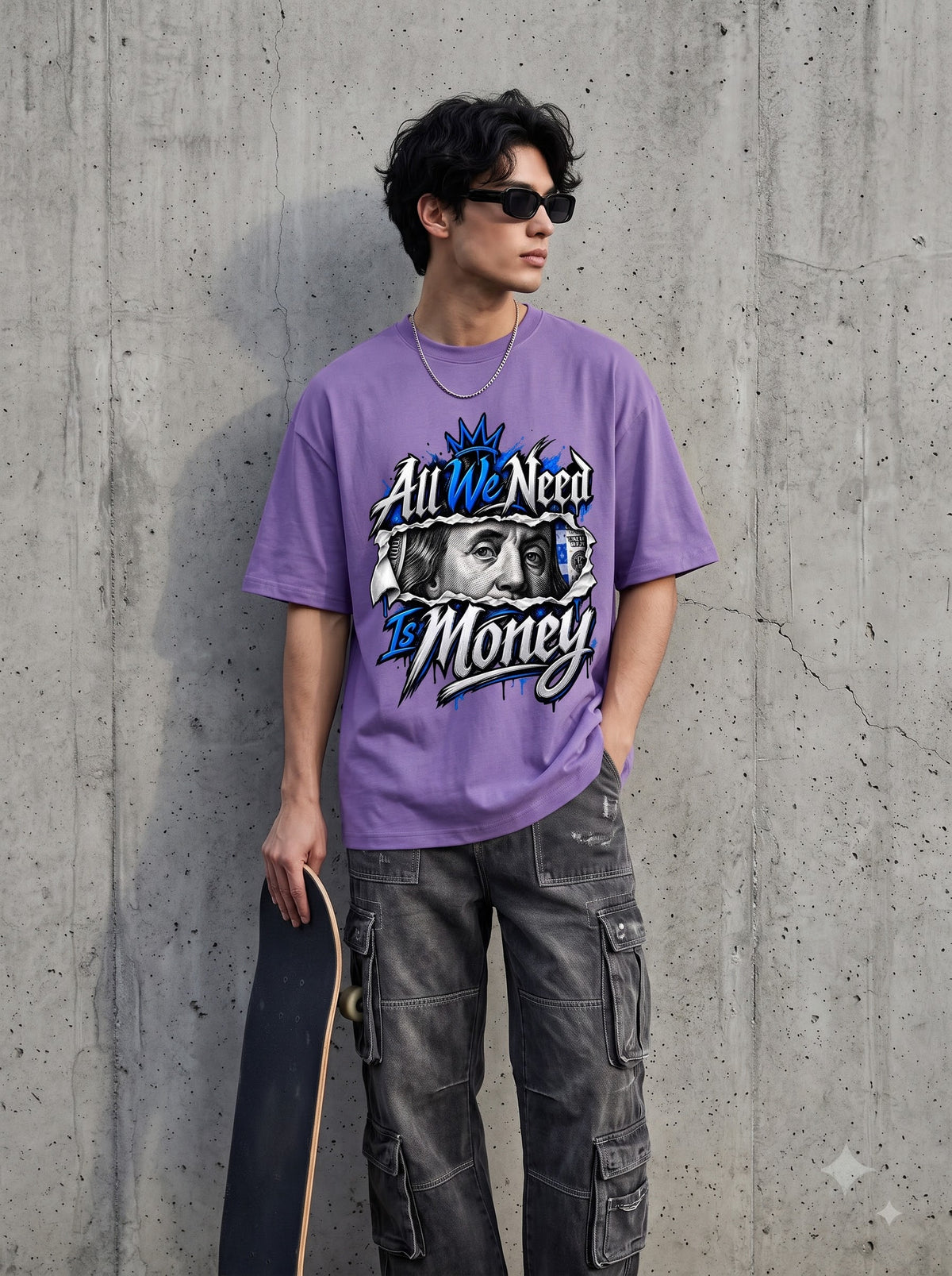 Streetwear Money Typography Oversized Classic T-Shirt
