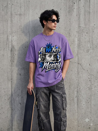 Streetwear Money Typography Oversized Classic T-Shirt