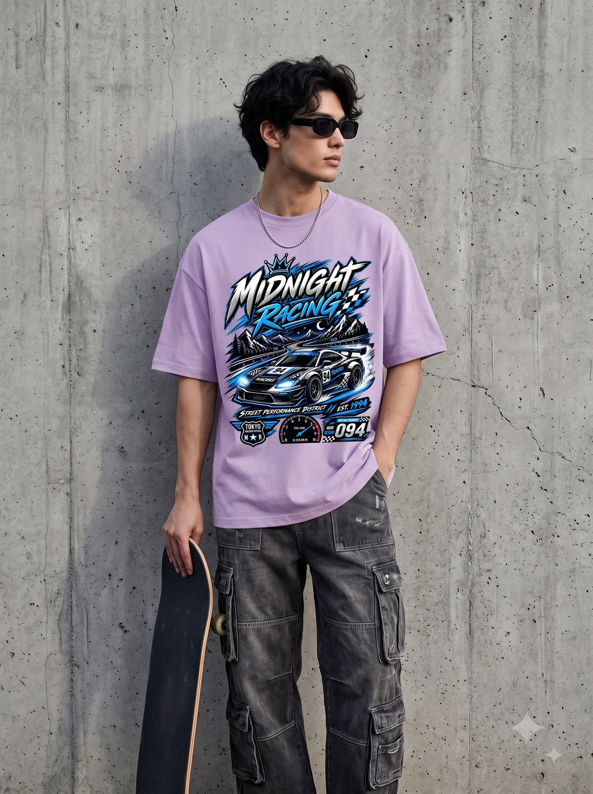 Midnight Racing Tokyo Street Performance Oversized Classic T-Shirt