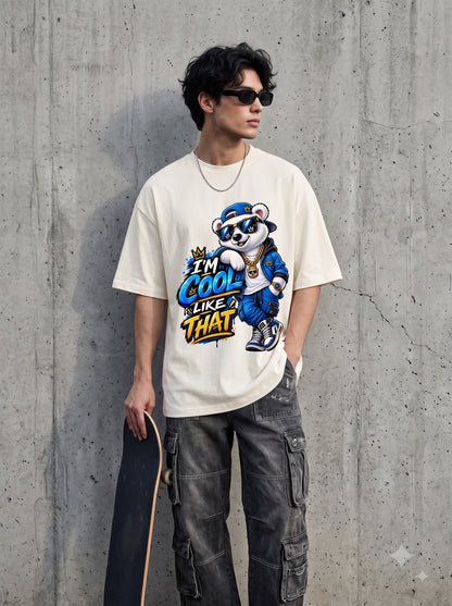 I'm Cool Like That Bear Graphic Heavyweight Oversized Classic T-Shirt