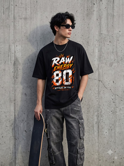 Streetwear Number 80 Graffiti Heavyweight Oversized Classic T-Shirt