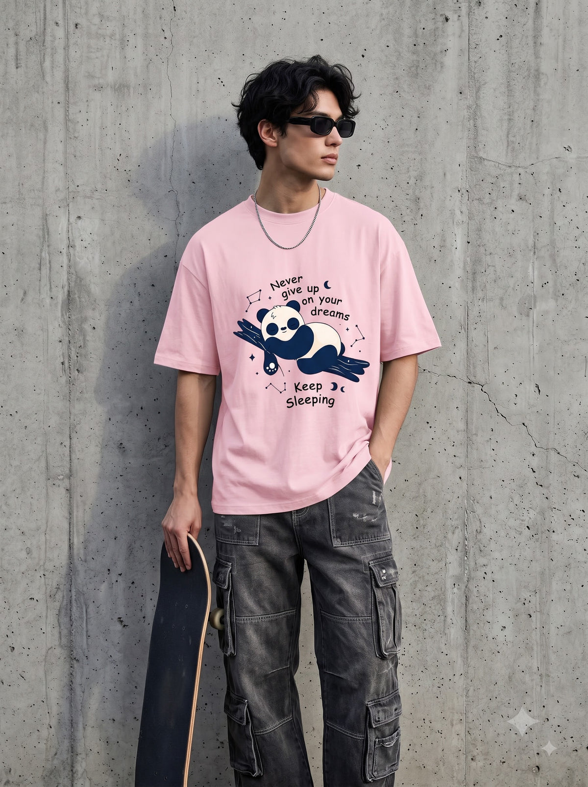 Never Give Up On Your Dreams Keep Sleeping Oversized Classic T-Shirt