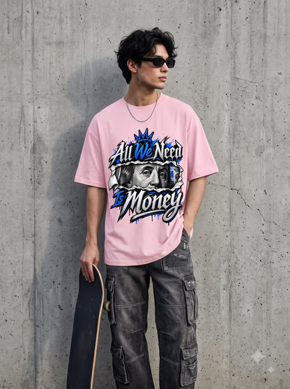 Streetwear Money Typography Oversized Classic T-Shirt