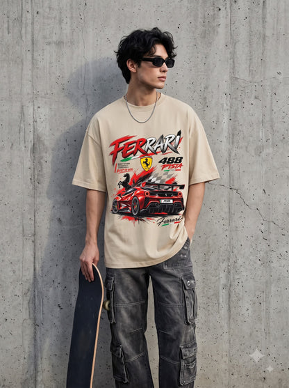 Ferrari 488 Racing Graphic Oversized Standard T-Shirt