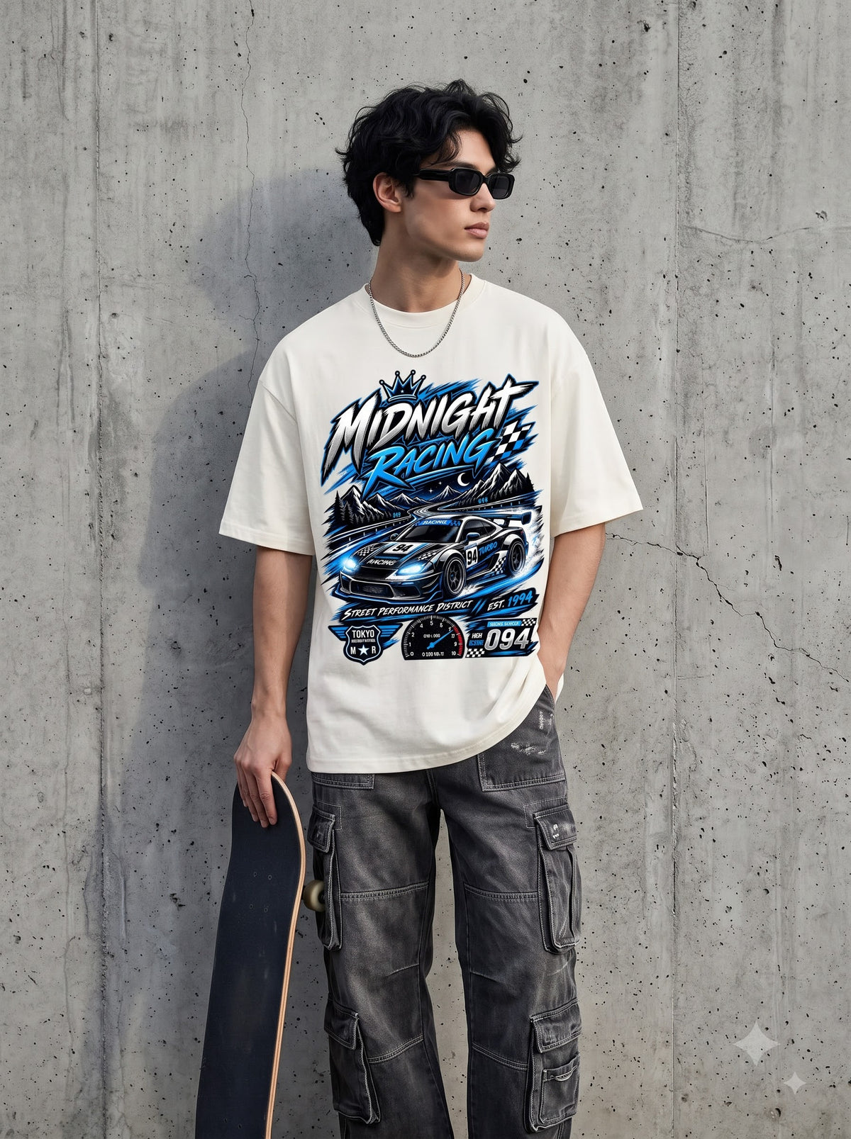 Midnight Racing Tokyo Street Performance Oversized Classic T-Shirt