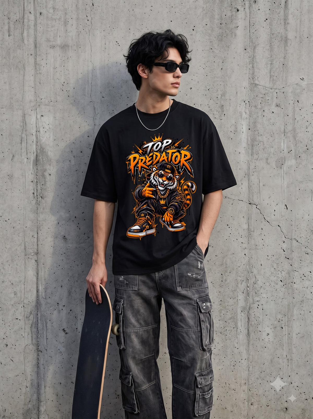 Premium Tiger Graphic Oversized Classic T-Shirt