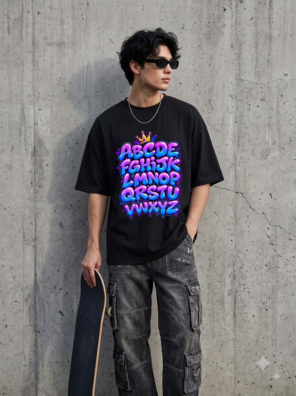 Cool Bubble Letters Graffiti Classic Crew T-Shirt