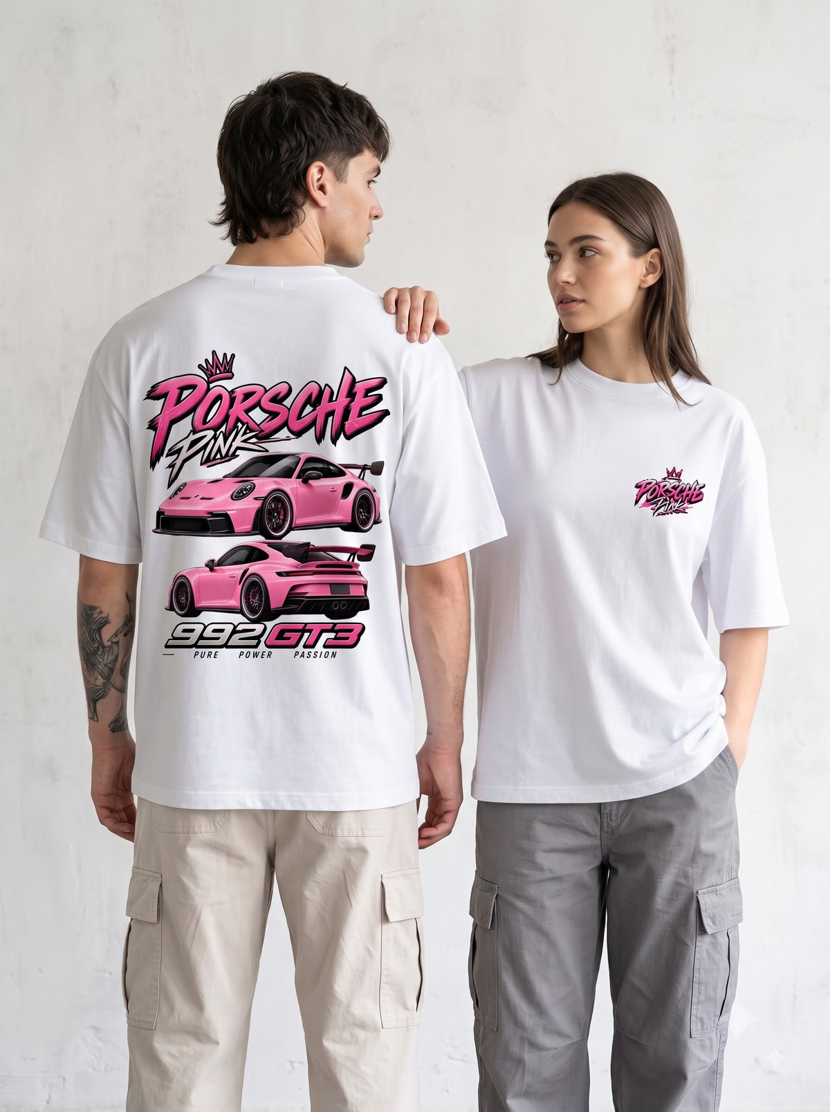 992 GT3 Pink Porsche Automotive StreetwearOversized Classic T-Shirt