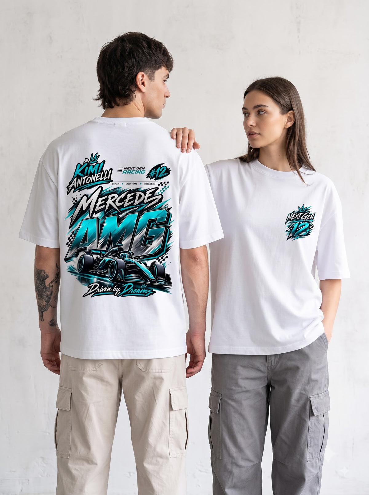 Mercedes AMG F1 Driver Graphic Streetwear Oversized Classic T-Shirt
