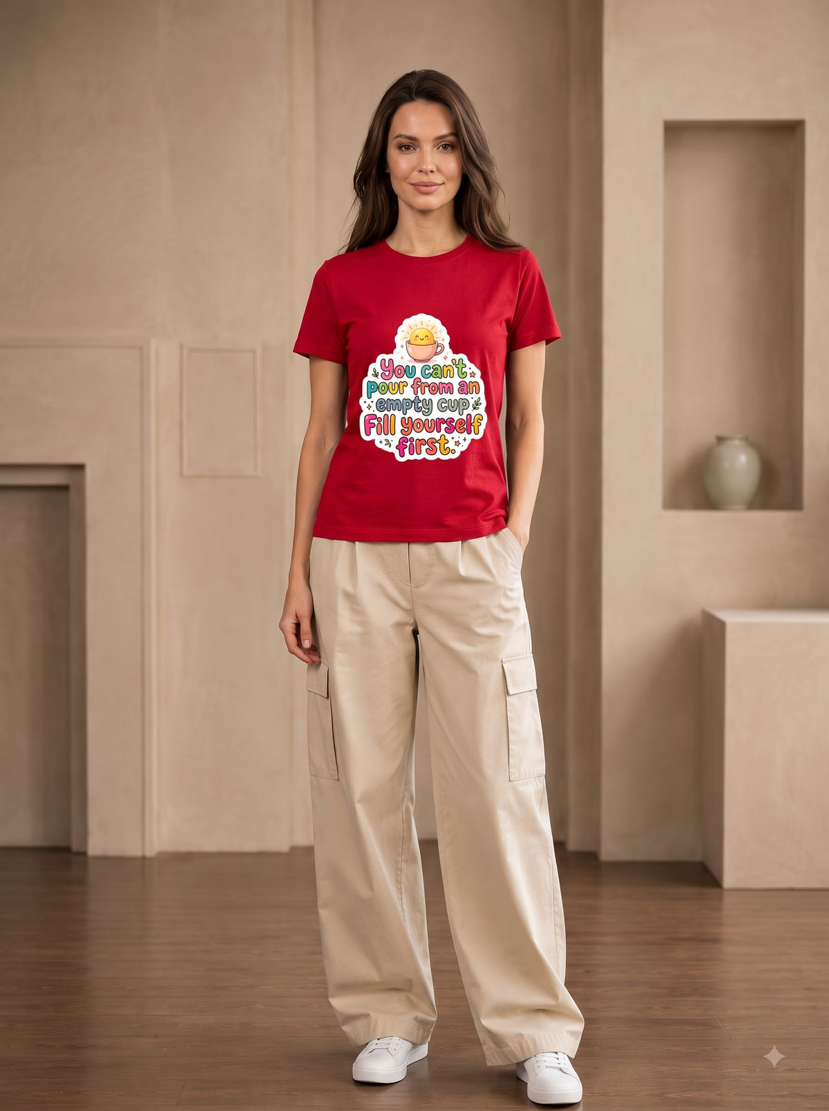 Self Care Quote Cute Coffee Cup Cotton Crewneck Shirt