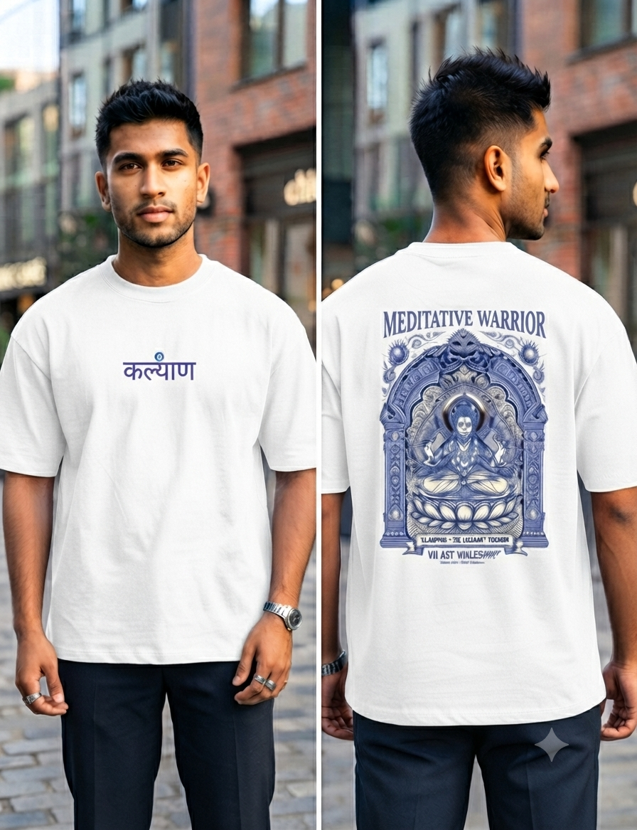 Meditative Warrior Mustard Crew Neck T-Shirt