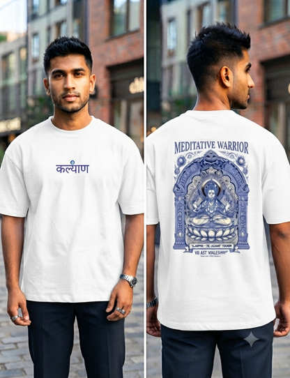 Meditative Warrior Mustard Crew Neck T-Shirt