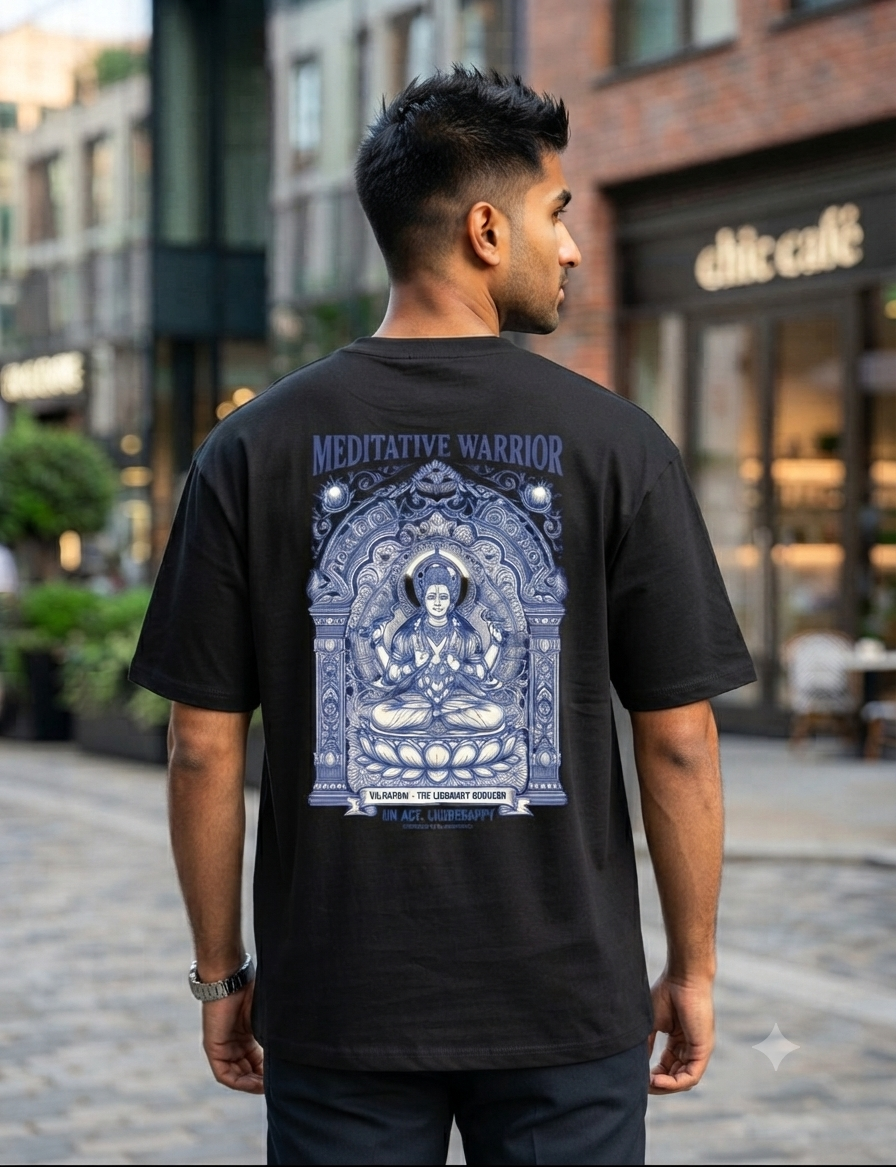 Meditative Warrior Mustard Crew Neck T-Shirt