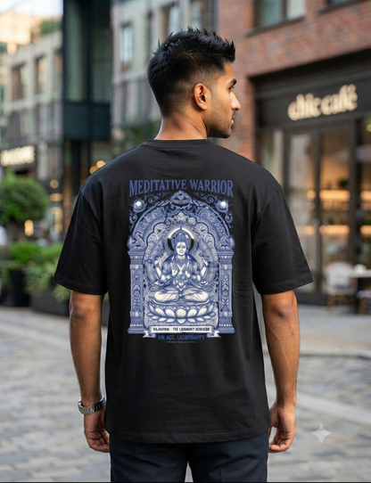 Meditative Warrior Mustard Crew Neck T-Shirt