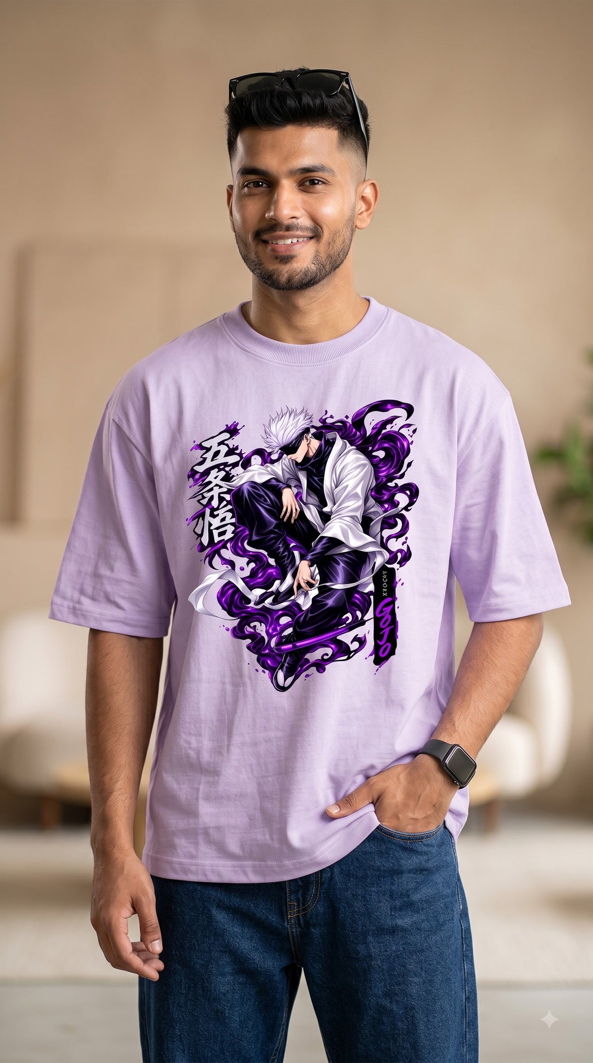 Satoru Gojo Anime Oversized Terry T-Shirt