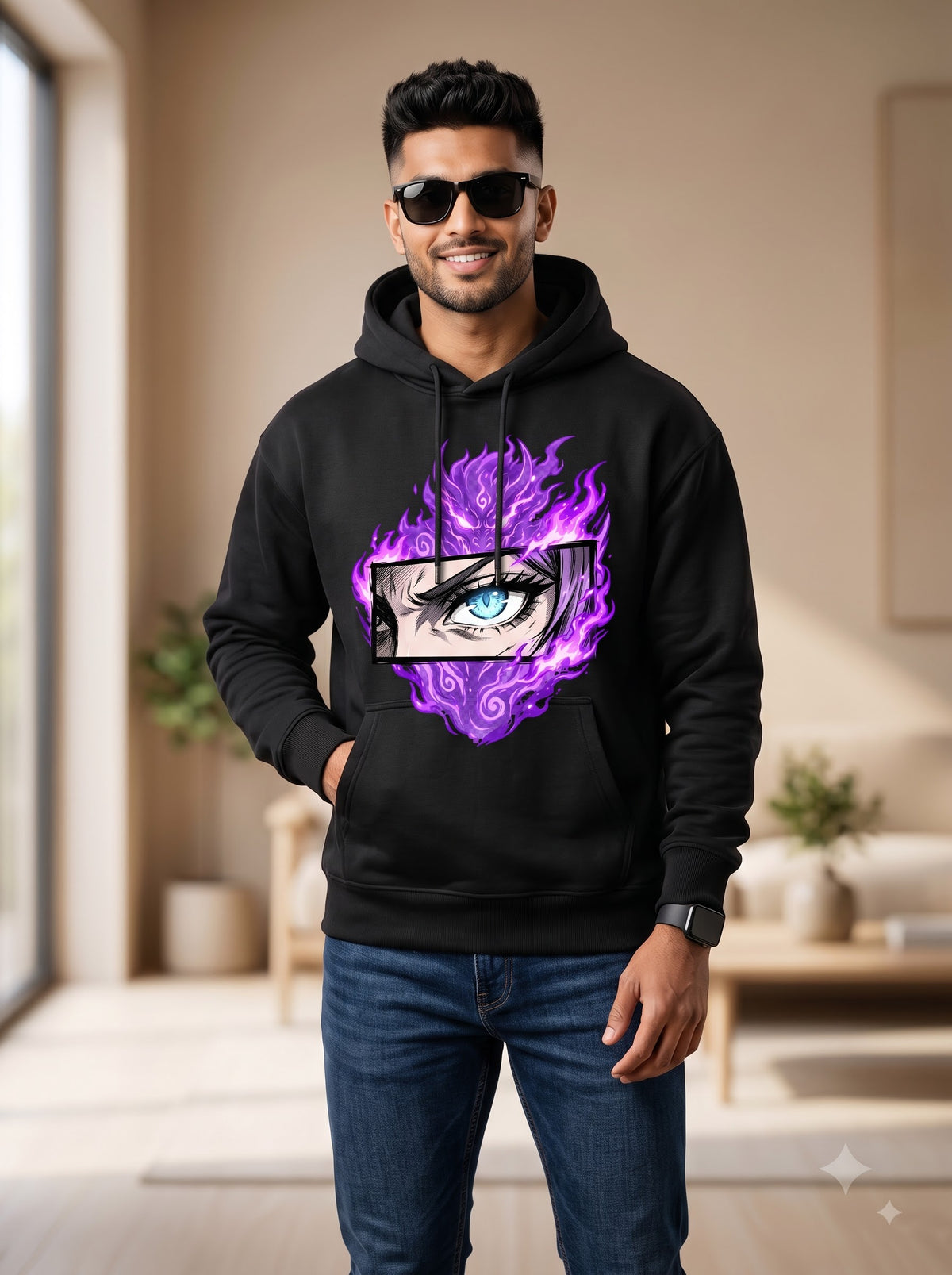 Aesthetic Anime Eye Graphic Hoodie