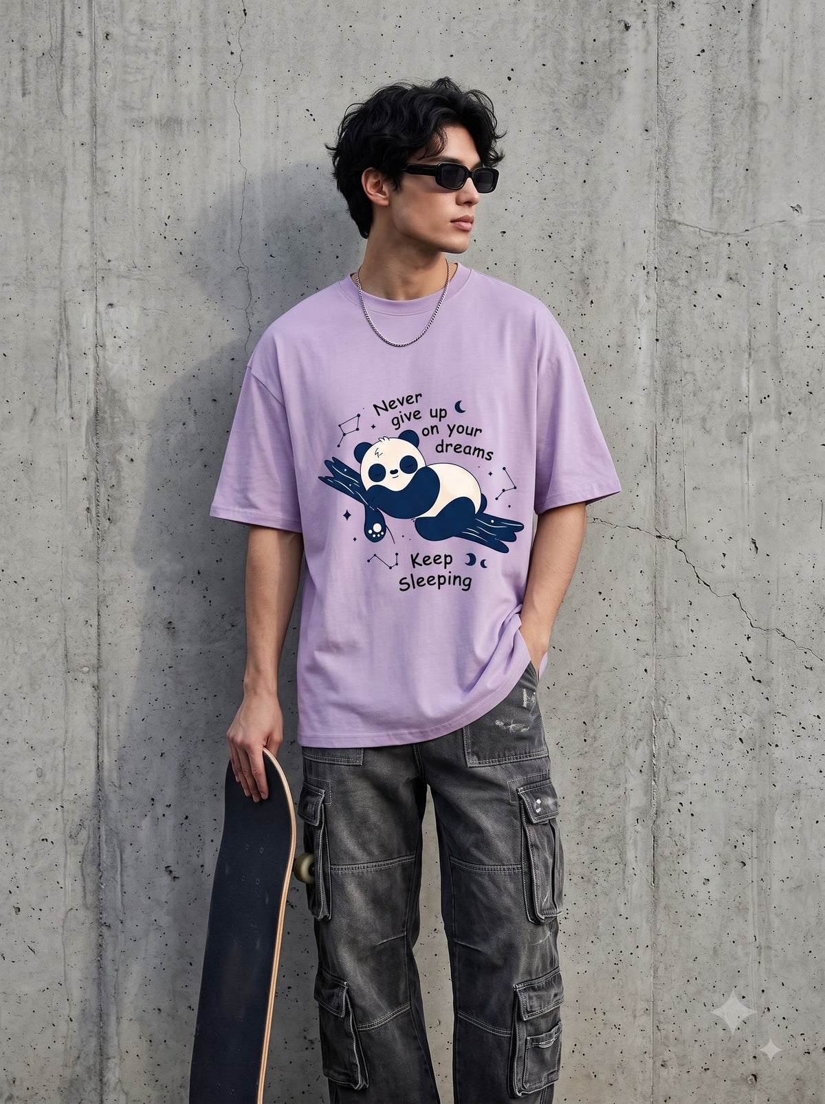 Never Give Up On Your Dreams Keep Sleeping Oversized Classic T-Shirt