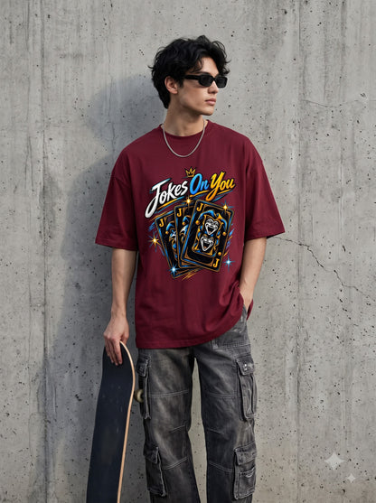 Streetwear Joker Playing Card Graphic Classic Crew T-Shirt