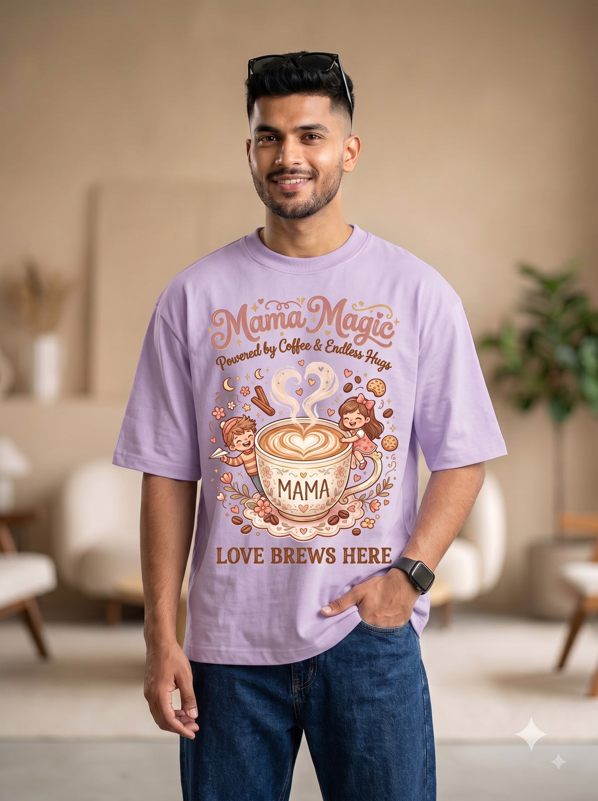 Mama Magic Aesthetic Oversized Graphic Shirt | Cozy Mother's Day Tee