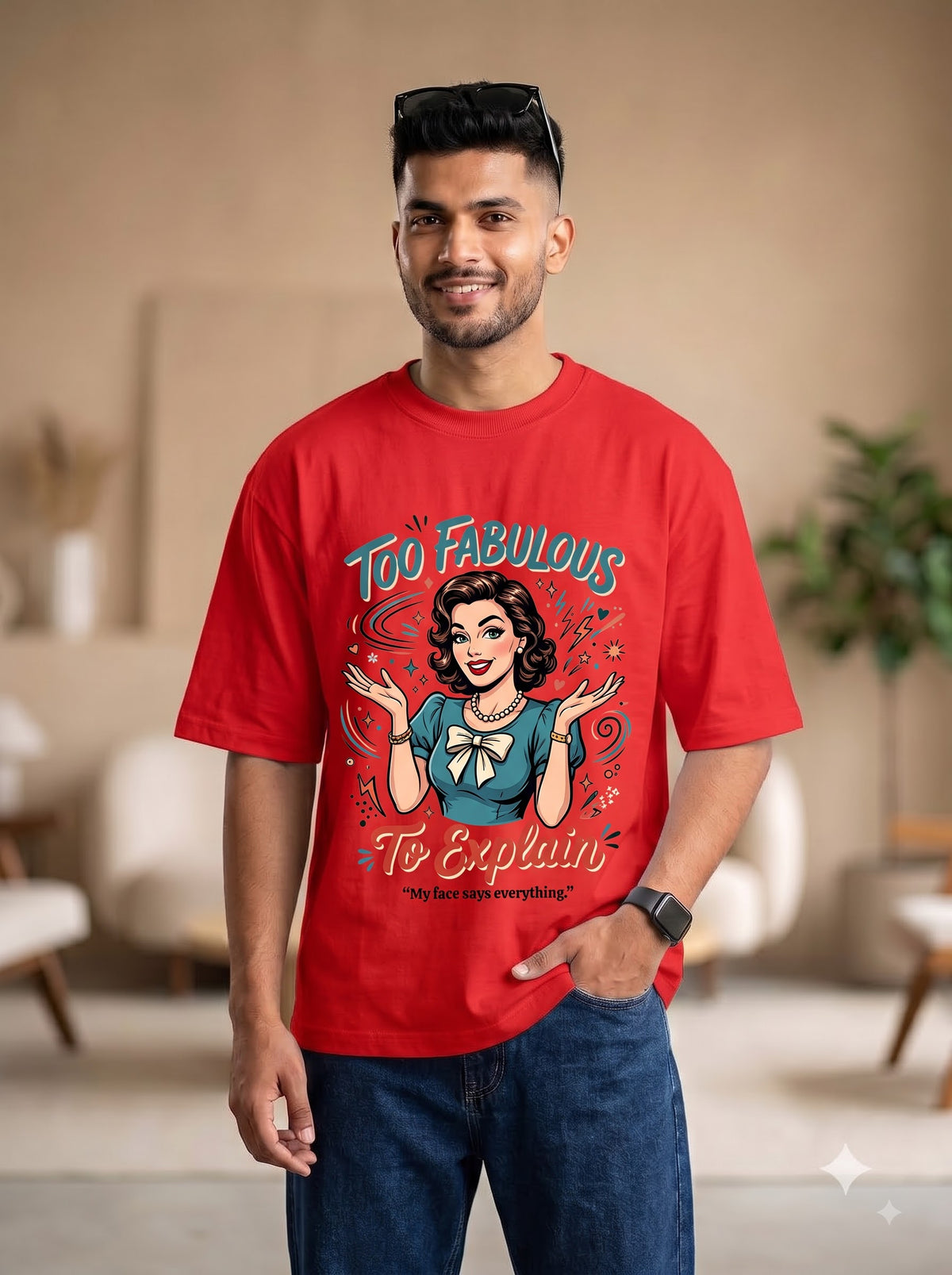 Retro Style Graphic Oversized T-Shirt | Too Fabulous To Explain