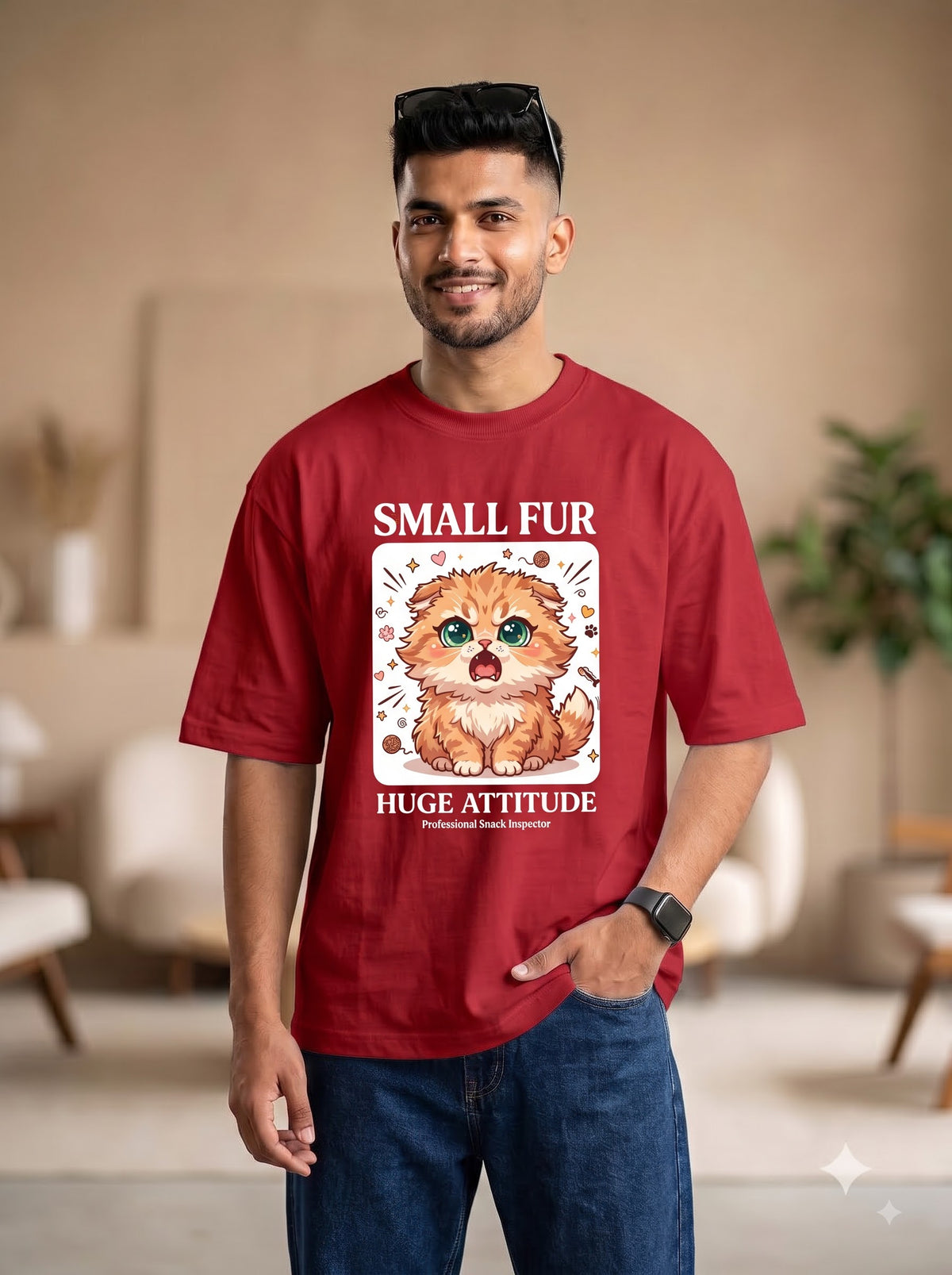 Funny Cat Lover Graphic Tee | Small Fur Huge Attitude Design