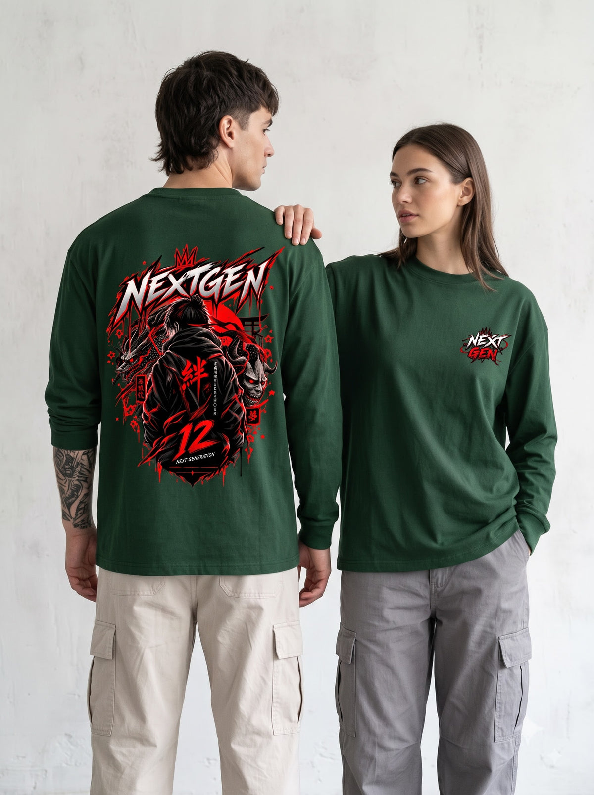 Anime Dragon Demon Mask Full Sleeve T-Shirt